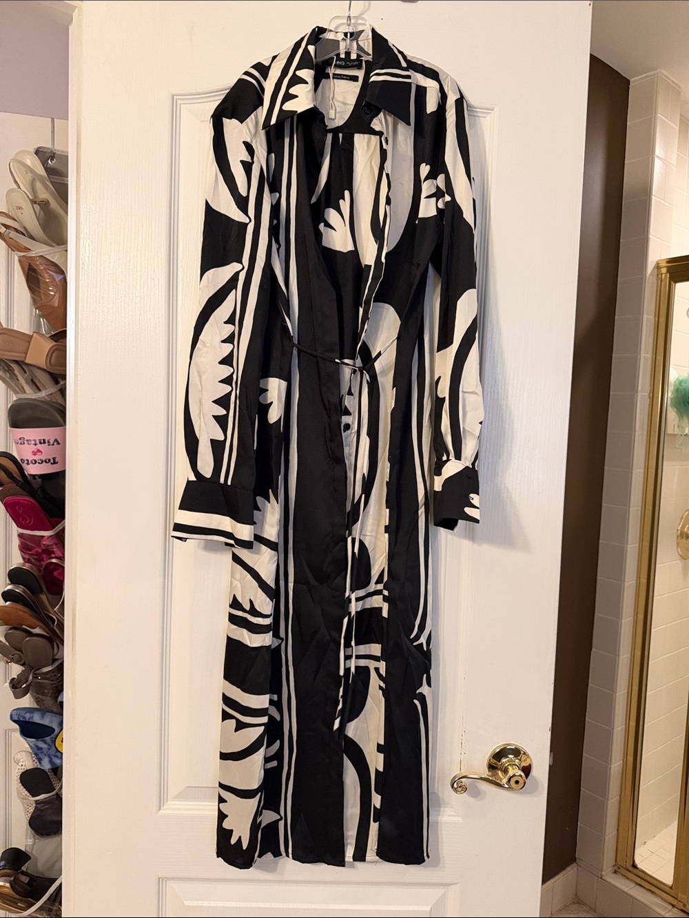MNG Satin shirt dress Size 0 Eur XXS